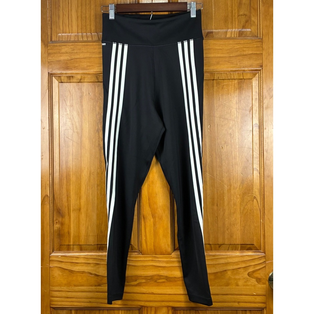 Adidas Optime Essentials 3-Stripe High Waisted 7/8 Leggings Black Aeroready S